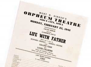 Orpheum Life with Father playill